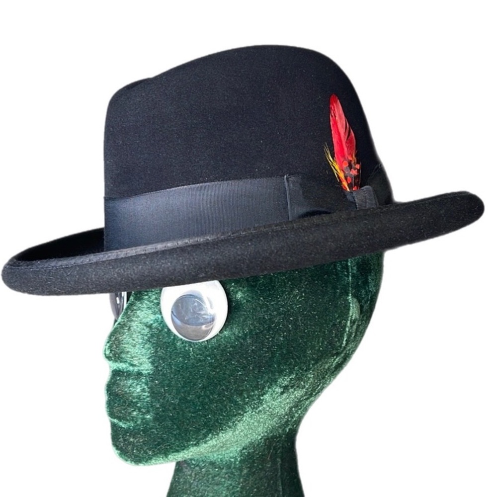 Vintage Bailey Black Genuine Fur Felt Godfather  Hat